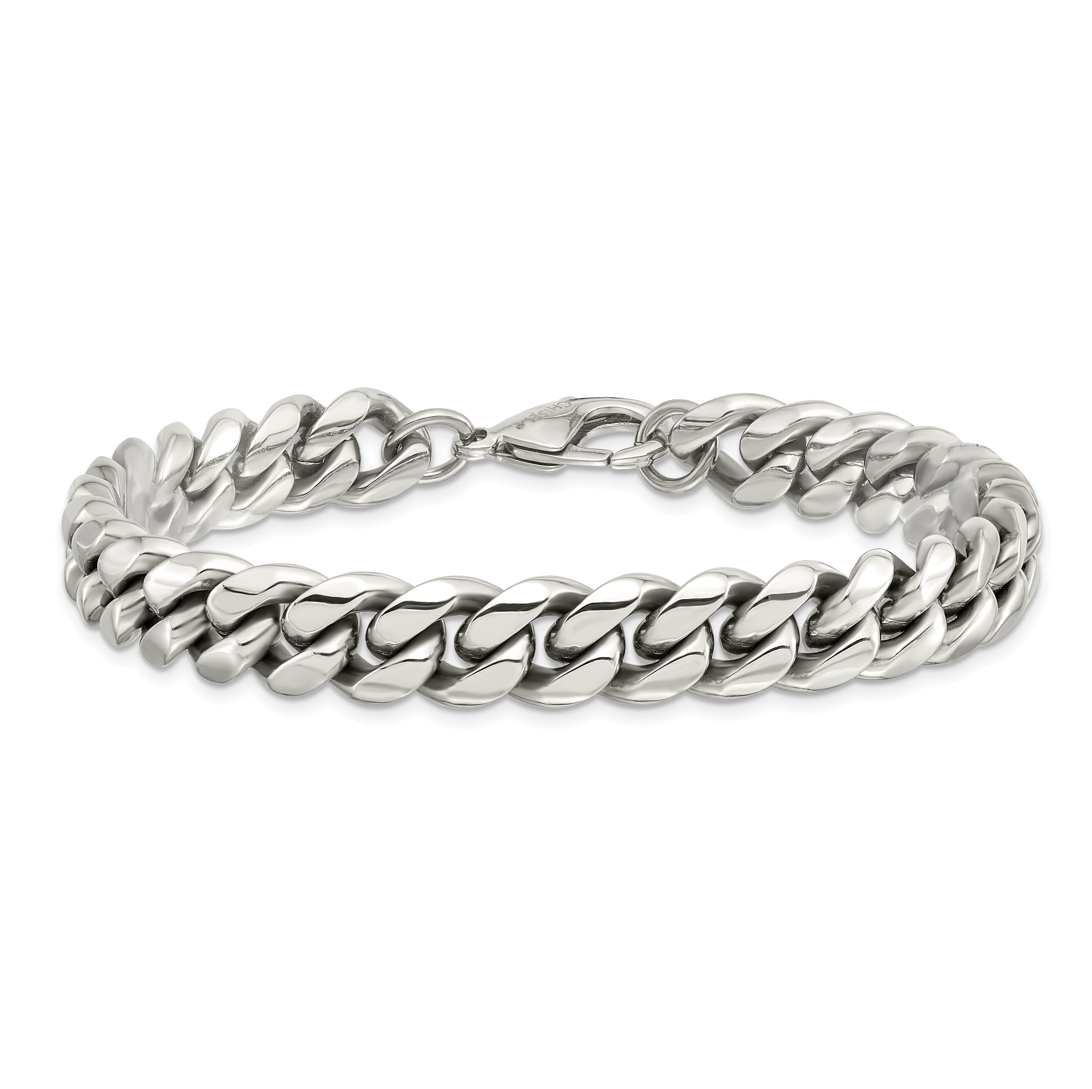 Chisel Stainless Steel Polished 8.5 inch Curb Chain Bracelet