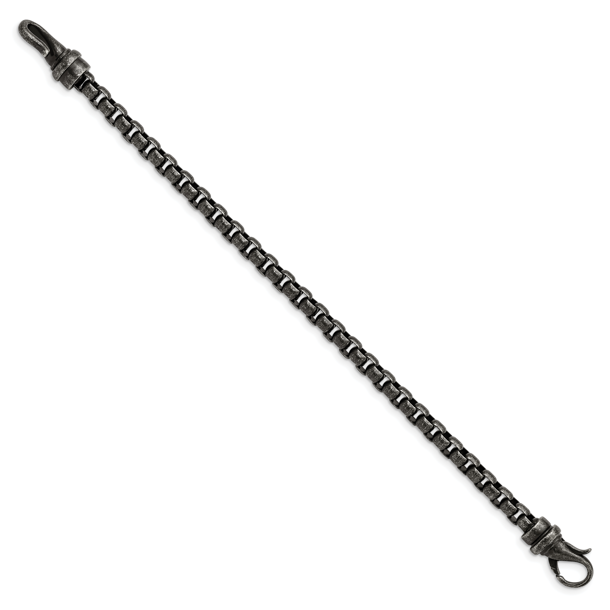 Chisel Stainless Steel Antiqued 8.5 inch Box Chain Bracelet Secondary image