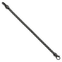 Chisel Stainless Steel Antiqued 8.5 inch Box Chain Bracelet