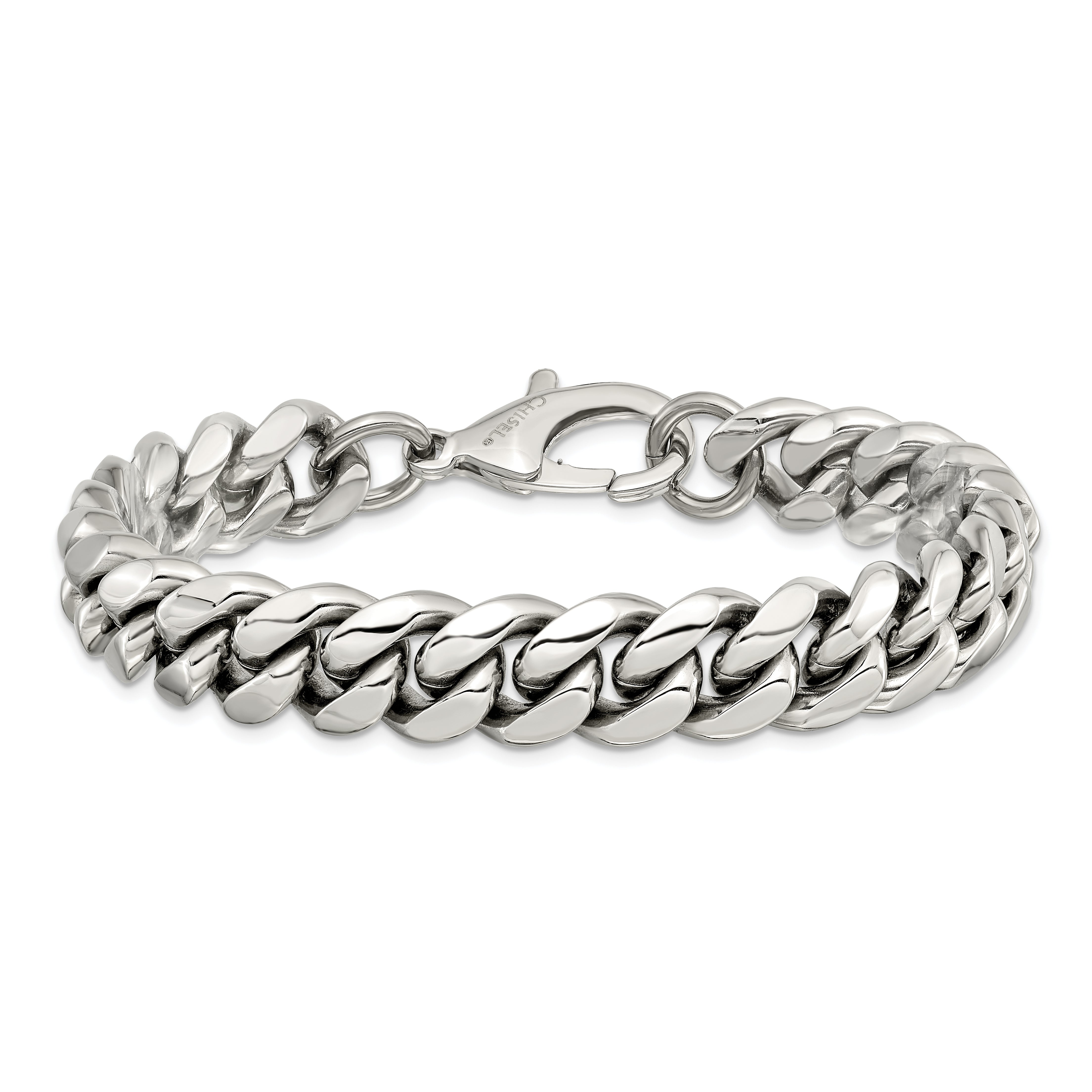 Chisel Stainless Steel Polished 8.5 inch Curb Chain Bracelet