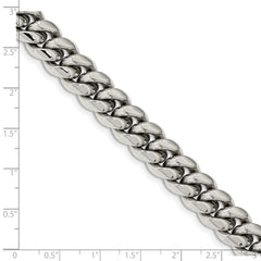 Chisel Stainless Steel Polished 8.5 inch Curb Chain Bracelet