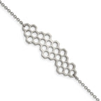 Stainless Steel Polished Honeycomb 7in w/1in ext. Bracelet
