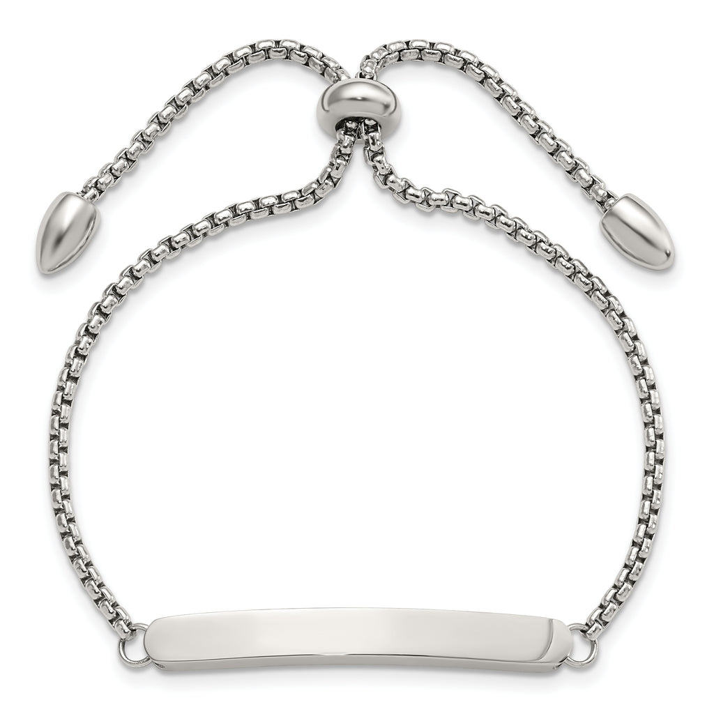 Chisel Stainless Steel Polished Adjustable ID Bracelet - Up to 8.25