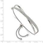 Chisel Stainless Steel Polished with Crystals from Crystal Adjustable Bangle Bracelet - Up to 9