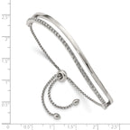 Chisel Stainless Steel Polished with Crystals from Crystal Adjustable Bangle Bracelet - Up to 9