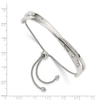 Chisel Stainless Steel Polished with Crystals from Crystal Adjustable Bangle Bracelet - Up to 9