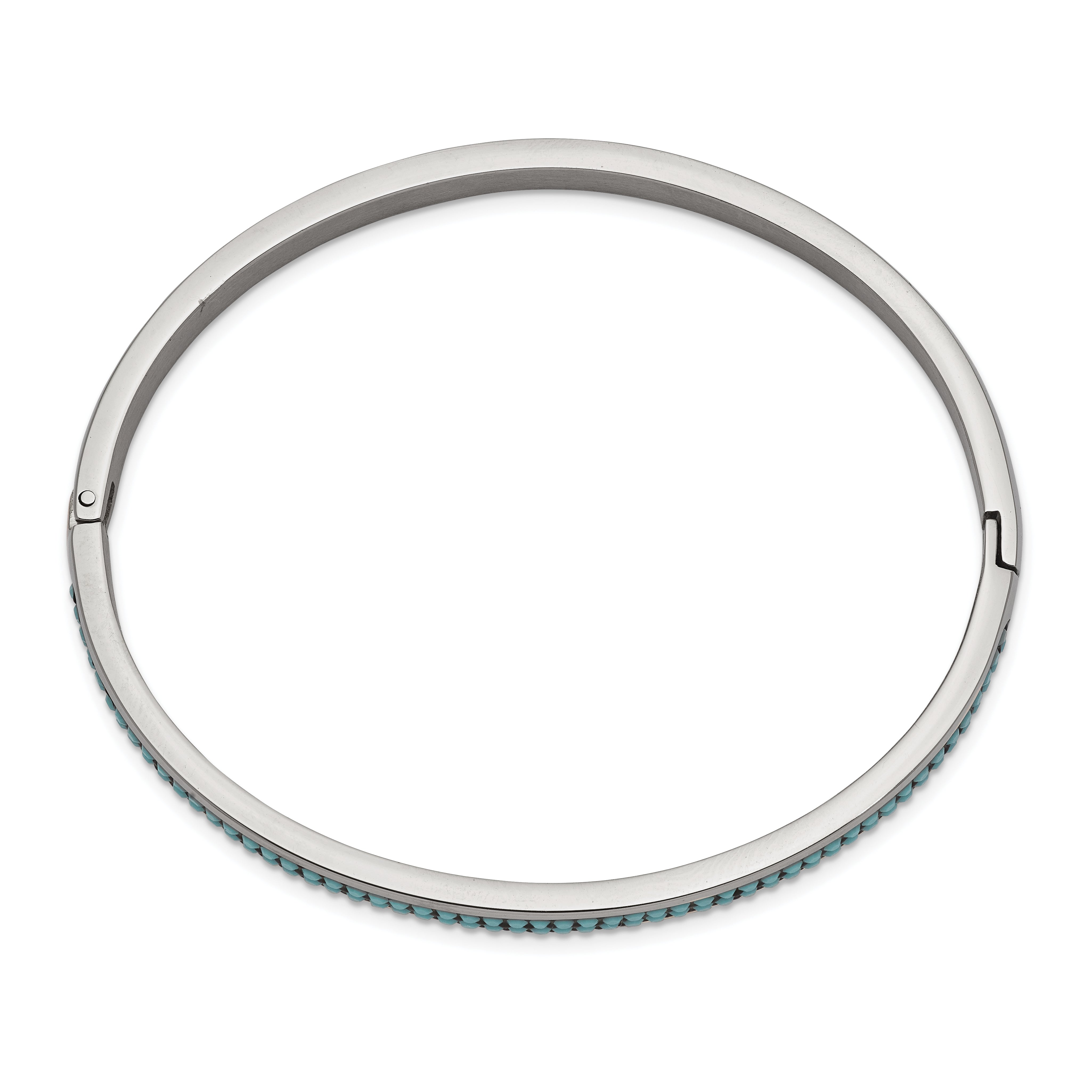 Stainless Steel Polished w/Preciosa Crystal 4.75mm Hinged Bangle Secondary image