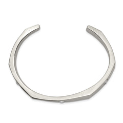Chisel Stainless Steel Polished with Crystals from Swarovski 6mm Cuff Bangle