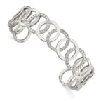 Chisel Stainless Steel Polished with Crystals from Swarovski 14.5mm Circles Cuff Bangle