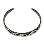 Chisel Stainless Steel Polished Black IP-plated with Crystals from Crystal Cuff Bangle