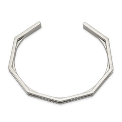 Stainless Steel Polished with Crystals from Swarovski 7mm Cuff Bangle