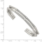 Stainless Steel Polished with Crystals from Crystal 7mm Cuff Bangle
