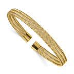 Chisel Stainless Steel Polished Yellow IP-plated 6mm Mesh Wire Cuff Bangle