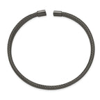 Chisel Stainless Steel Polished Black IP-plated 6mm Mesh Wire Cuff Bangle