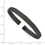 Chisel Stainless Steel Polished Black IP-plated 6mm Mesh Wire Cuff Bangle