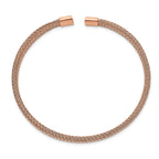 Chisel Stainless Steel Polished Rose IP-plated 6mm Mesh Wire Cuff Bangle