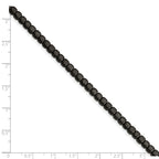 Chisel Stainless Steel Brushed and Polished Square Hematite Beaded 7 inch Bracelet with 1.25 inch Extension
