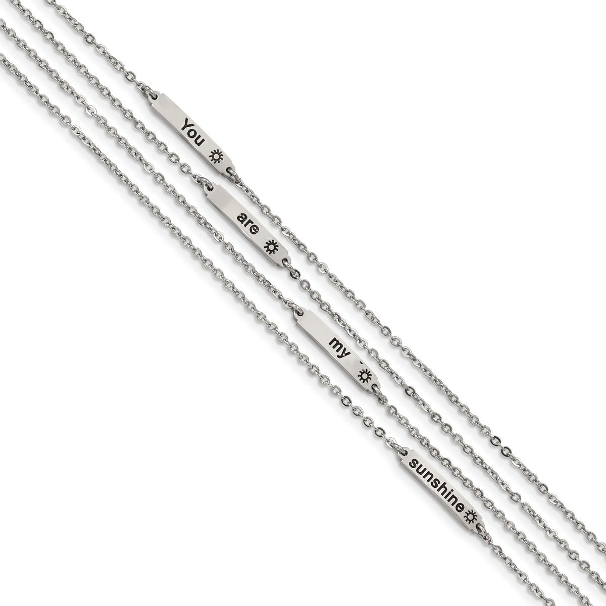 Stainless Steel Polished Enameled SUNSHINE 6.5in w/.75in ext. Bracelet
