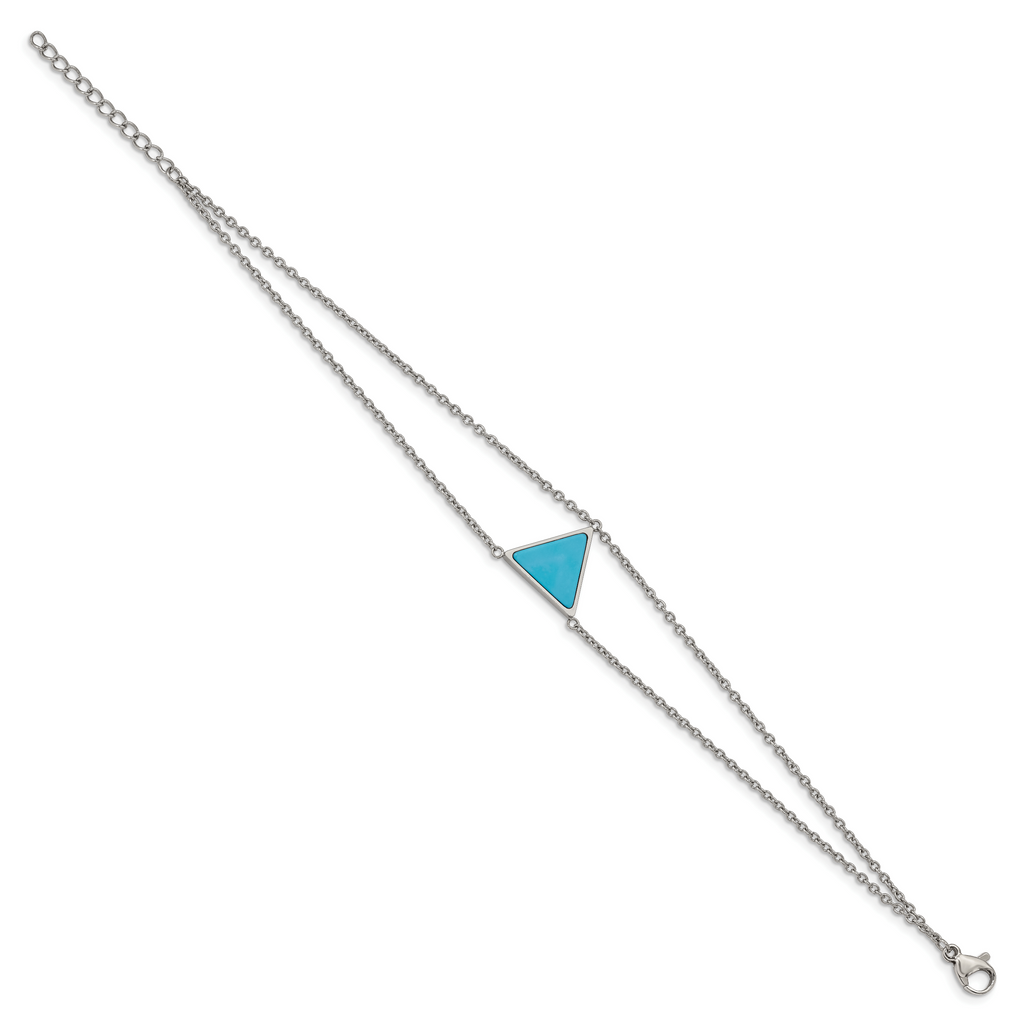 Reconstructed Howlite Bracelet in Stainless Steel