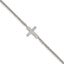 Chisel Stainless Steel Polished CZ Sideways Cross 6.25 inch Bracelet with 2 inch Extension
