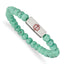 Chisel Stainless Steel Polished with Red Enamel Medical ID 6.5mm Turquoise Glass Beaded Stretch Bracelet
