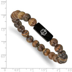 Tiger's Eye Medical ID Stretch Bracelet in Stainless Steel