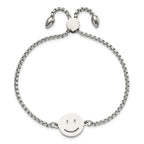 Happy Face Adjustable Bracelet in Stainless Steel