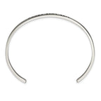 Chisel Stainless Steel Polished and Enameled with Crystal LIVE LOVE LAUGH 3mm Cuff Bangle