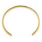 Chisel Stainless Steel Polished Yellow IP-plated and Enameled with Crystal LET LIFE SURPRISE YOU 3mm Cuff Bangle