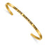 Chisel Stainless Steel Polished Yellow IP-plated and Enameled with Crystal LET LIFE SURPRISE YOU 3mm Cuff Bangle