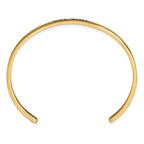 Chisel Stainless Steel Polished Rose IP-plated and Enameled with Crystal LOVE YOU 3mm Cuff Bangle