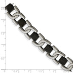 Chisel Stainless Steel Polished Black IP-plated 8 inch Fancy Link Bracelet