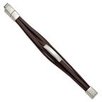 Chisel Stainless Steel Brushed Multi Strand Brown PU Leather 8 inch ID Bracelet with .5 inch Extension