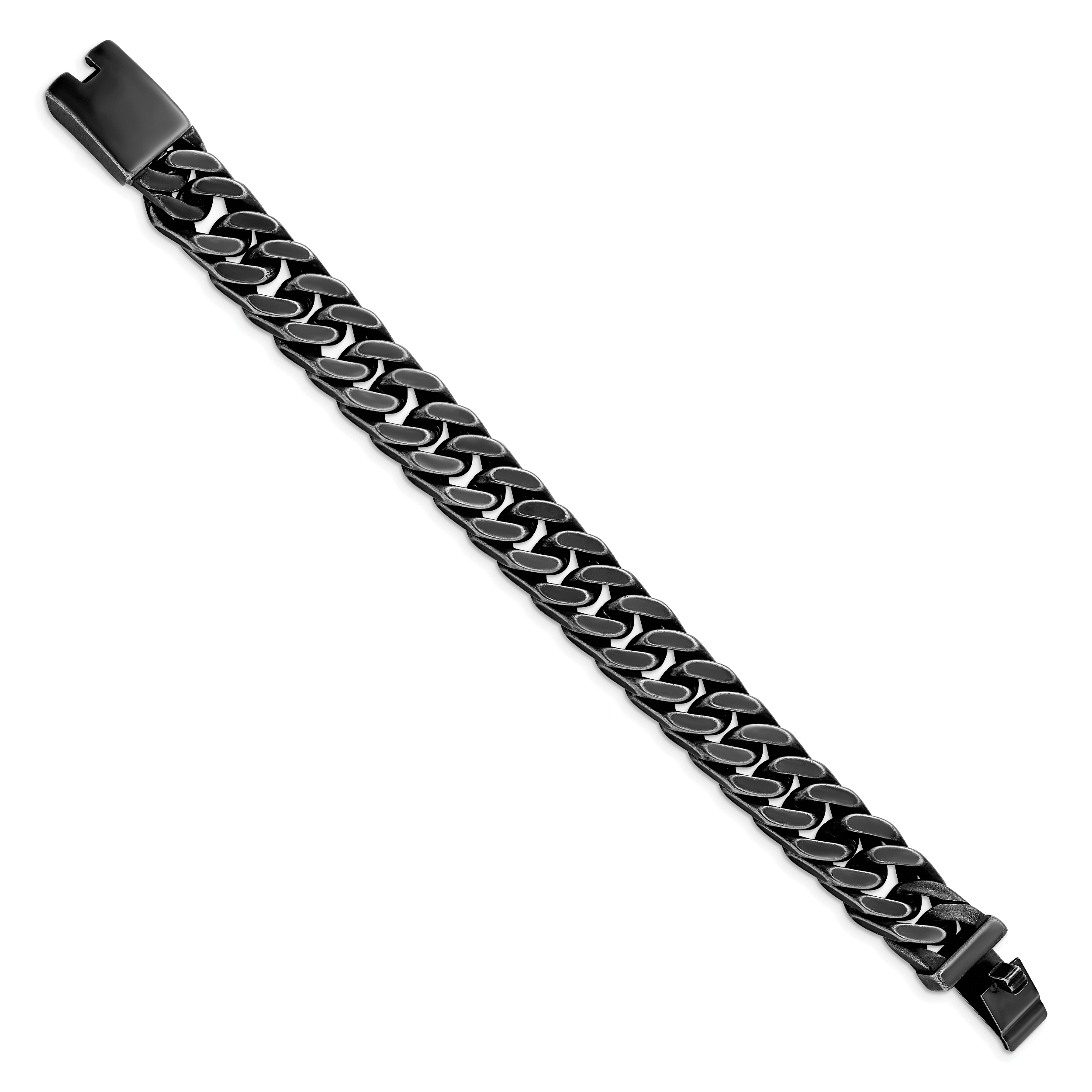 Chisel Stainless Steel Antiqued and Brushed 15mm 8.5 inch Curb Bracelet