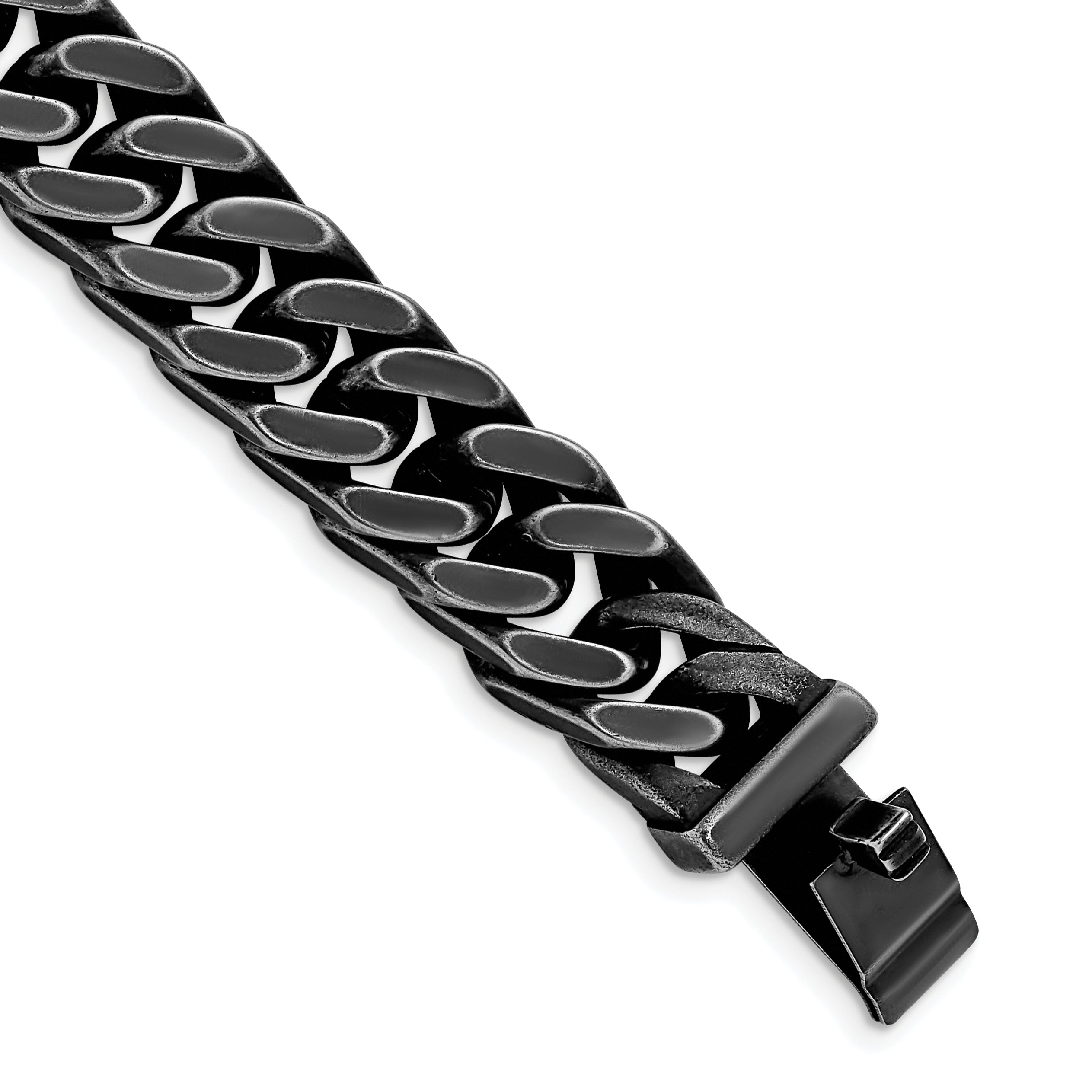Chisel Stainless Steel Antiqued and Brushed 15mm 8.5 inch Curb Bracelet Main image