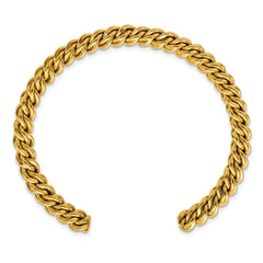 Chisel Stainless Steel Polished Yellow IP-plated Twisted 6mm Cuff Bangle