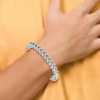 Chisel Stainless Steel Antiqued and Polished 8.5 inch Franco Link Bracelet