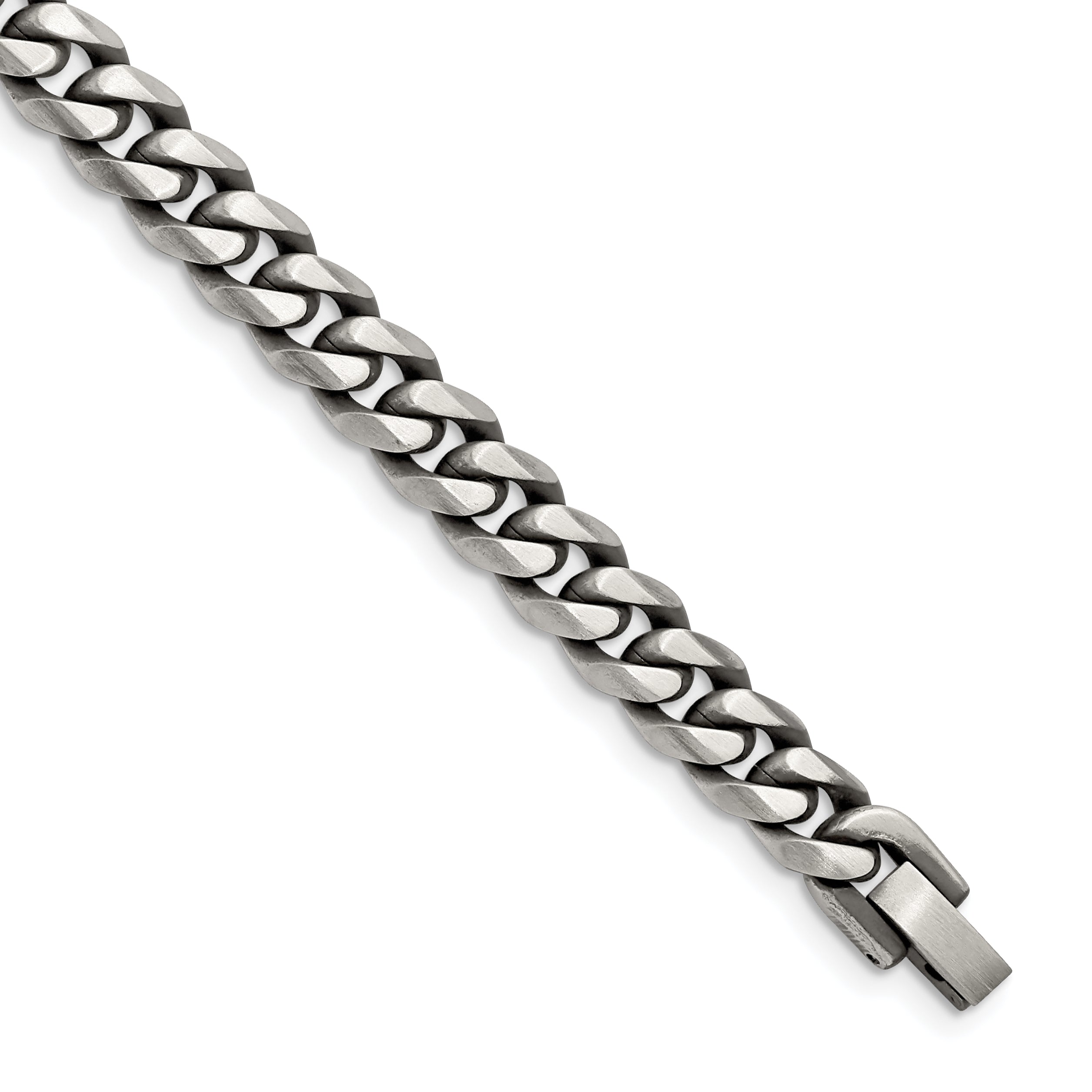 Chisel Stainless Steel Antiqued and Brushed 9mm 8.25 inch Curb Bracelet Main image