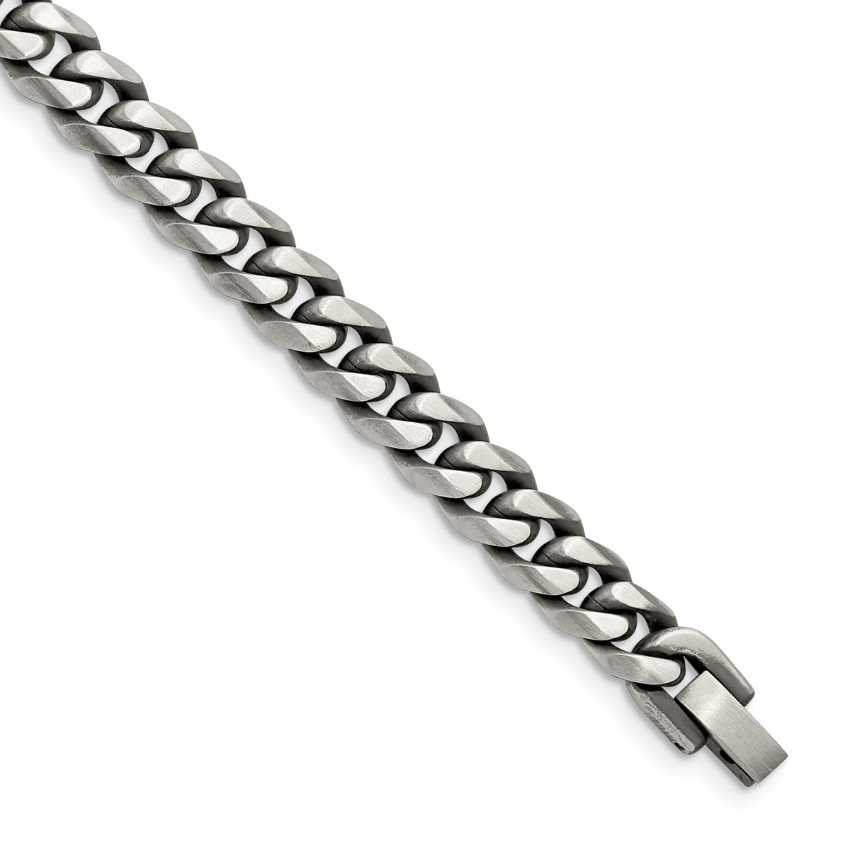 Chisel Stainless Steel Antiqued and Brushed 9mm 8.25 inch Curb Bracelet