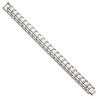 Brushed & Polished Link Bracelet in Stainless Steel