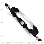 Chisel Stainless Steel Polished Black Nylon Adjustable ID Bracelet - 6.25 to 9.5