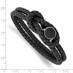 Carbon Fiber & Braided Leather Bracelet in Stainless Steel