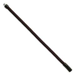 Chisel Stainless Steel Brushed and Polished Black and Brown Wire 8.25 inch Bracelet