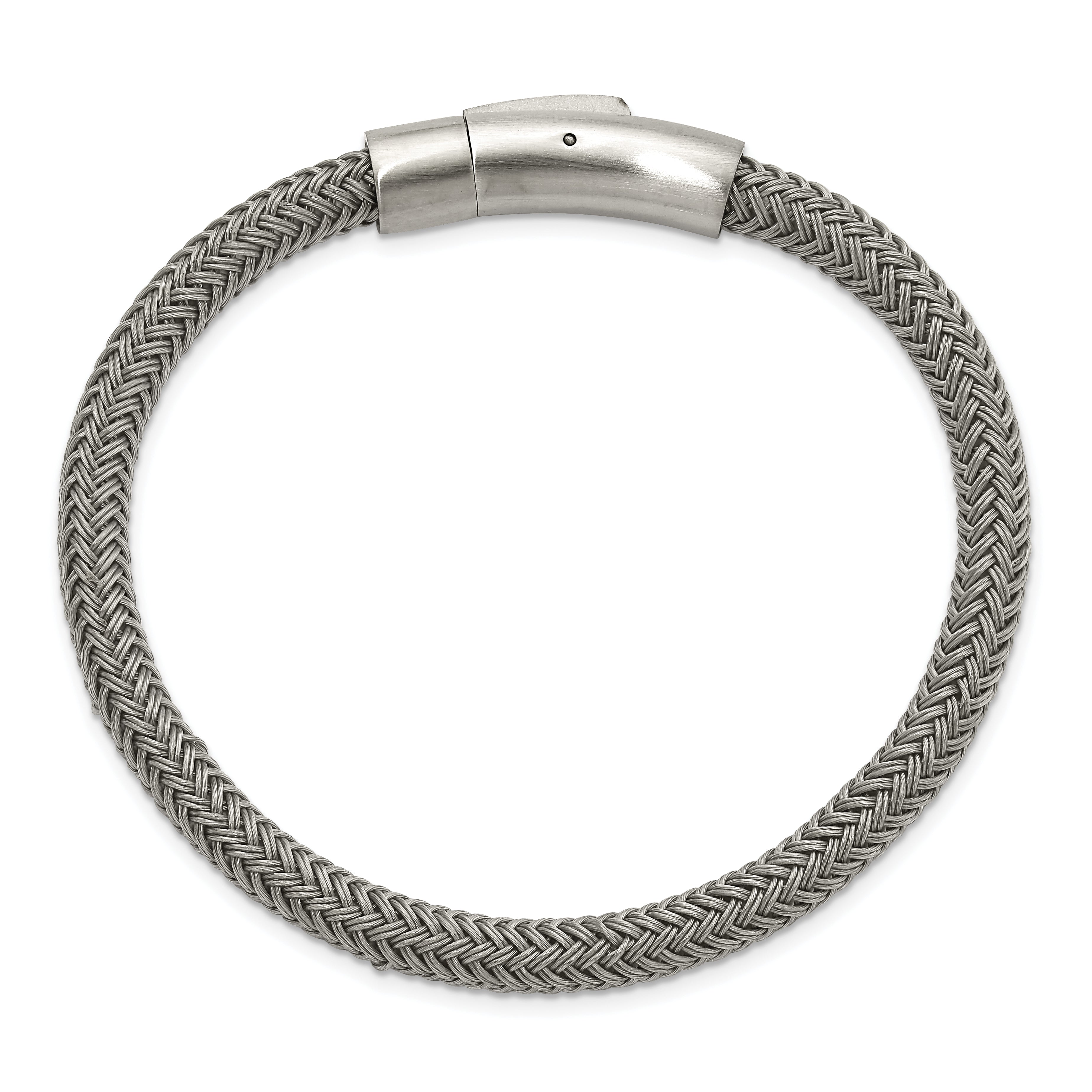 Chisel Stainless Steel Brushed and Polished Wire 8.25 inch Bracelet