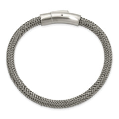Chisel Stainless Steel Brushed and Polished Wire 8.25 inch Bracelet