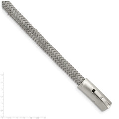 Chisel Stainless Steel Brushed and Polished Wire 8.25 inch Bracelet