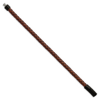 Braided Leather Bracelet in Stainless Steel & Brown Leather