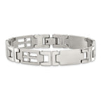 Brushed & Polished Cross Link Bracelet in Stainless Steel