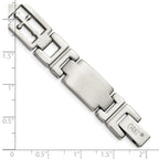 Brushed & Polished Cross Link Bracelet in Stainless Steel