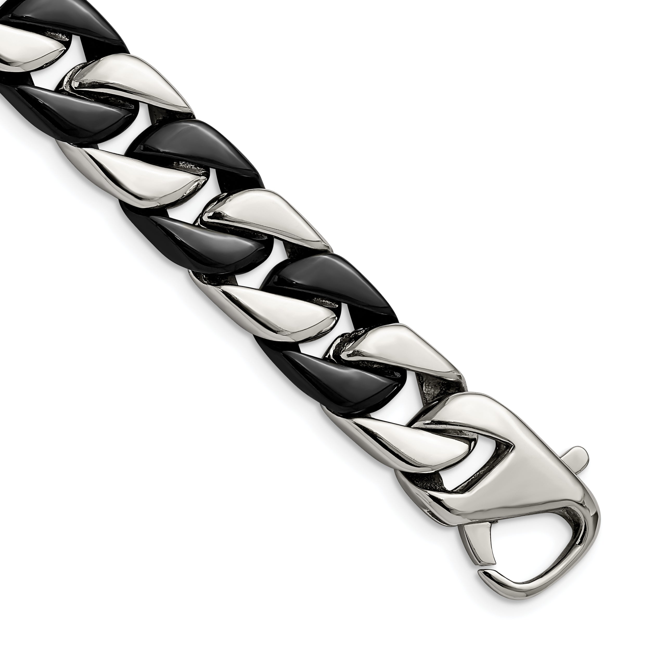 Chisel Stainless Steel Polished Black IP-plated 8.5 inch Curb Bracelet Main image